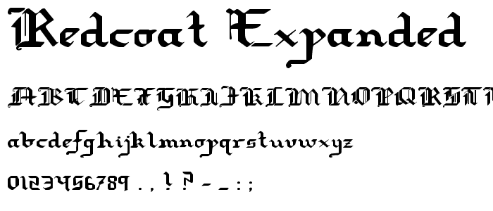 Redcoat Expanded font